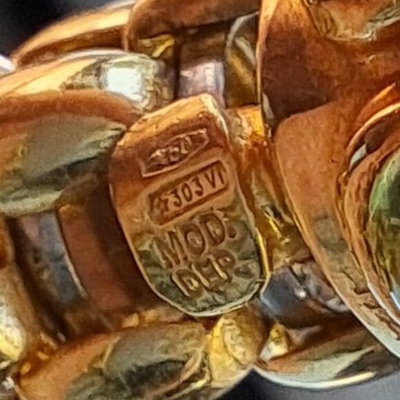 FOPE 18K White Yellow Gold Twist Snake Blue Green Cabochons VTG 1989 RARE - Picture 10 of 12